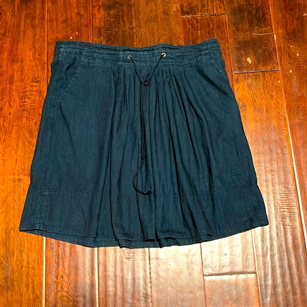A. New. Day 100% cotton denim skirt elastic waist size XL working drawstring